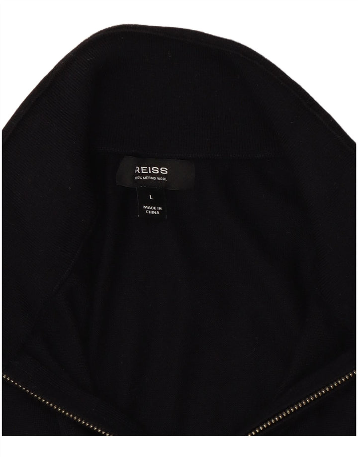 Maglione Reiss da uomo con zip e collo grande blu navy