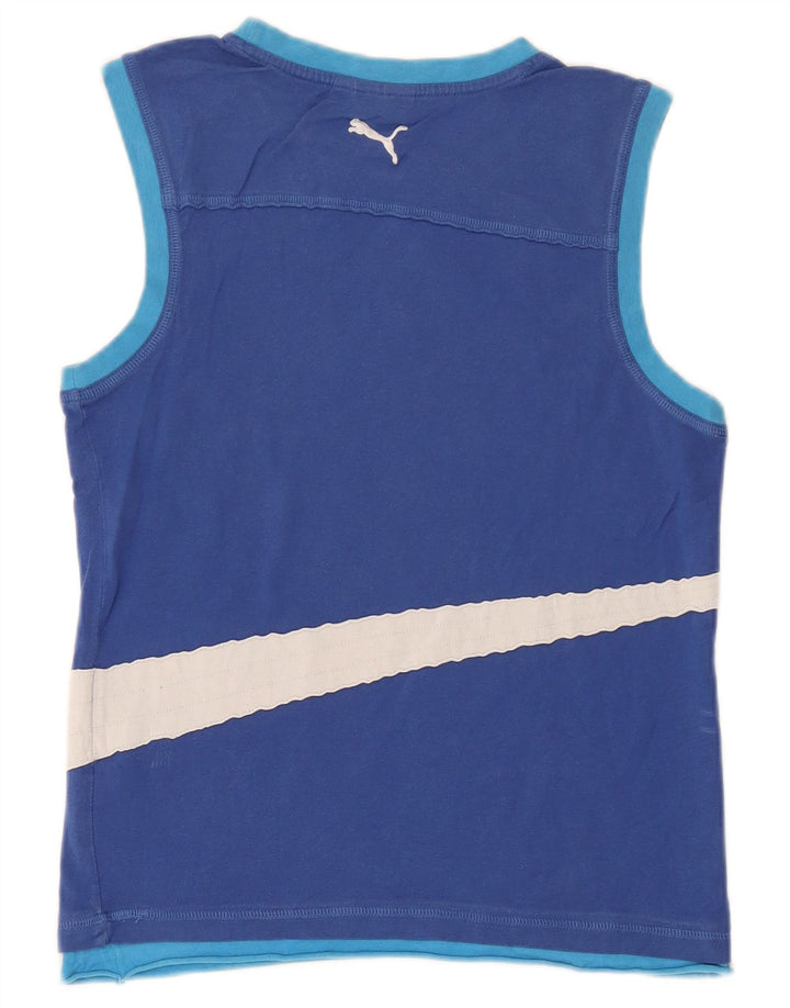 Canotta grafica da uomo Puma Small blu in cotone color block