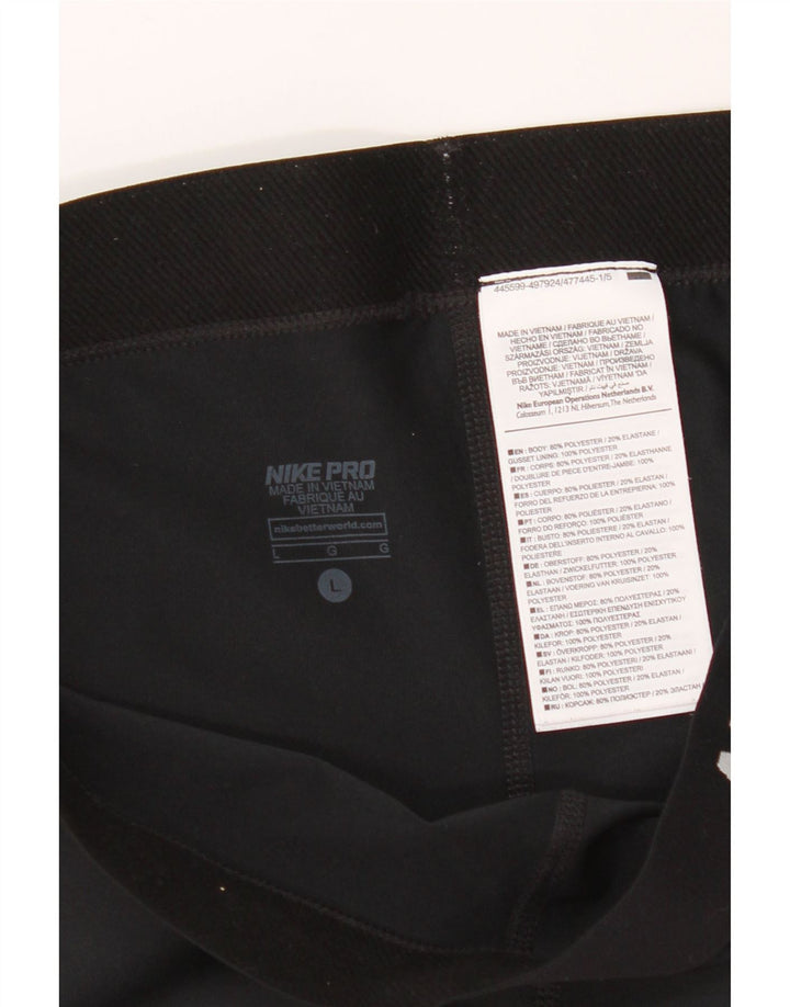 Pantaloncini sportivi grafici Nike da donna UK 14 grandi poliestere nero