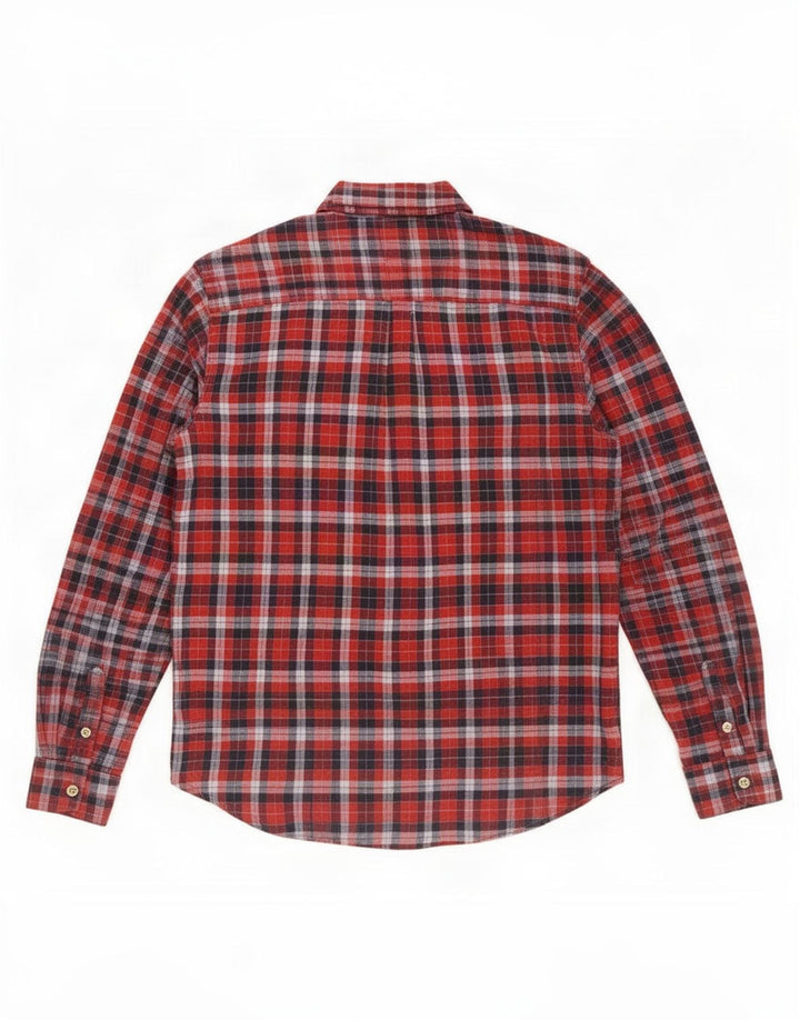 Camicia da uomo in flanella dal taglio classico di White Stuff, in cotone a quadri rosso medio