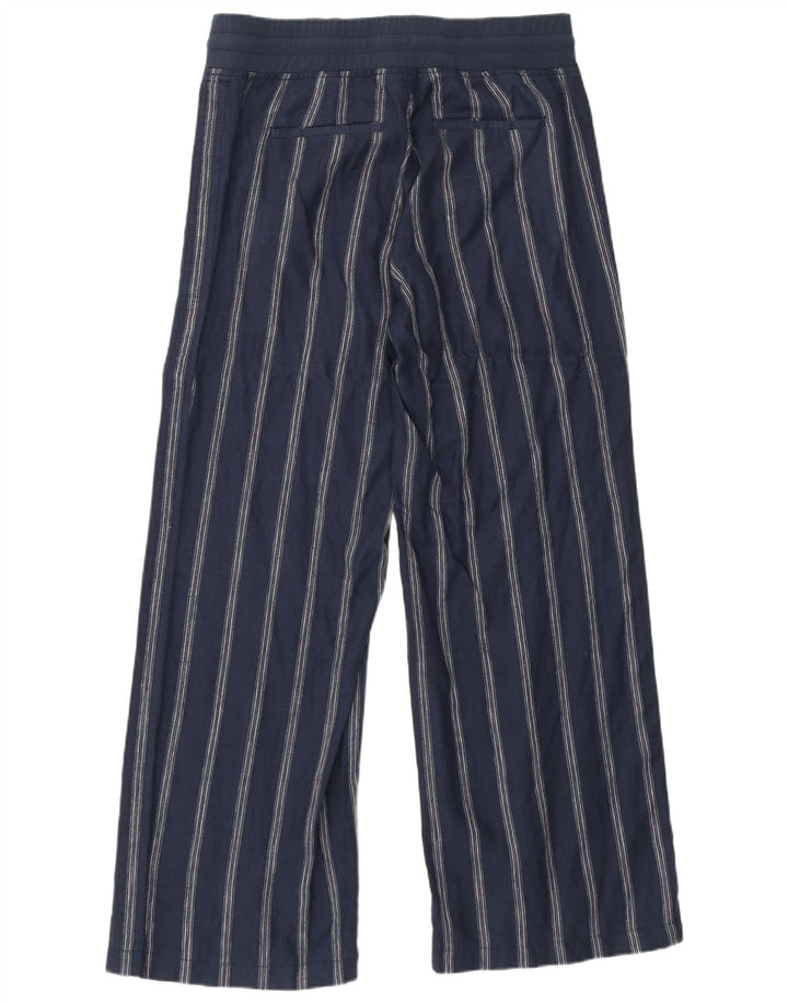 Pantaloni da tuta da donna Athleta US 8 Lino a righe blu navy medio