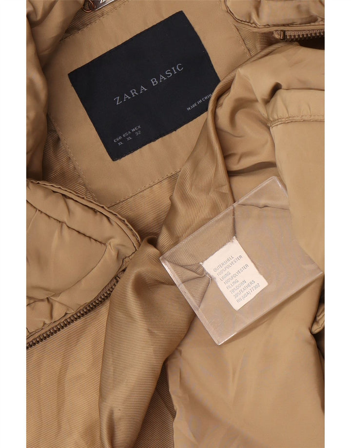 Giacca imbottita da donna Zara UK 18 XL Beige poliestere