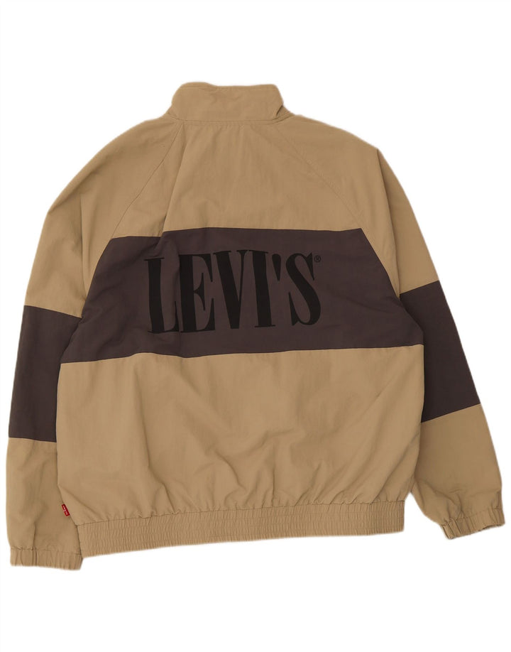 Levi's Giacca bomber grafica da uomo UK 40 Large Beige Colourblock in poliammide