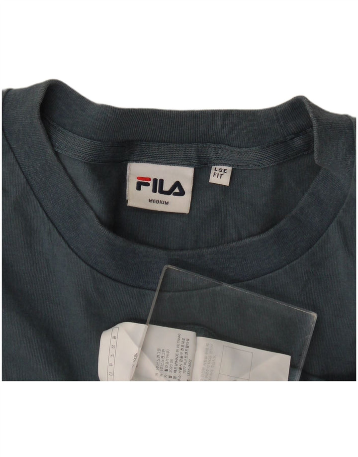 T-shirt grafica da uomo vestibilità ampia Fila Blu medio