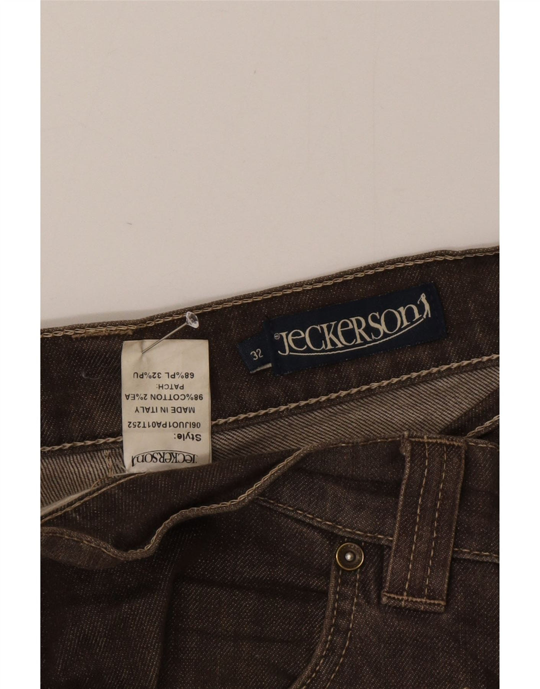 Jeans slim da uomo Jeckerson W32 L34 cotone marrone