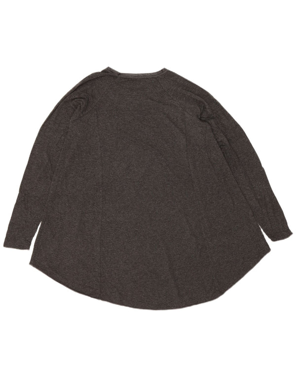 Top tunica a maniche lunghe da donna Zara UK 10 piccolo in viscosa grigia