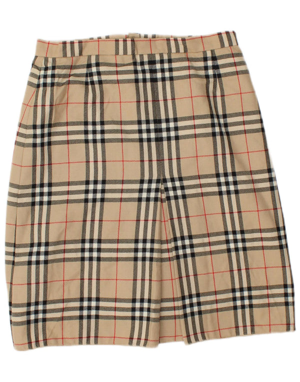 Gonna a tubino vintage da donna W30 a quadri beige medio