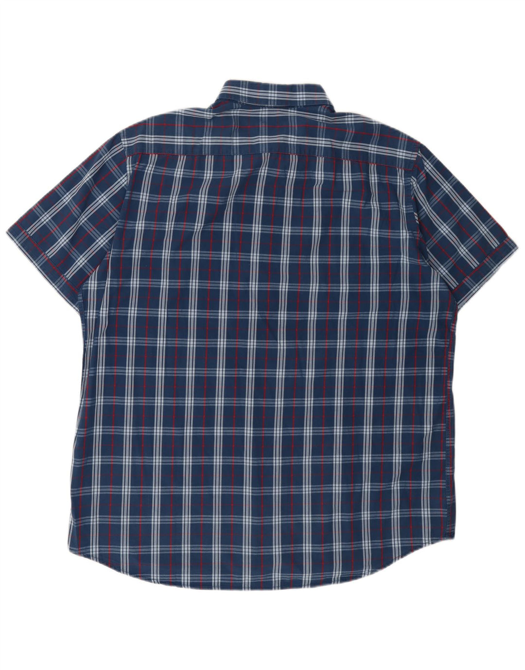 Camicia Carrera da uomo a maniche corte vestibilità regolare 2XL cotone a quadri blu