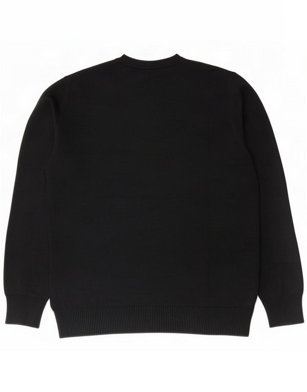 Zara Maglione da uomo con scollo a V grande in cotone nero