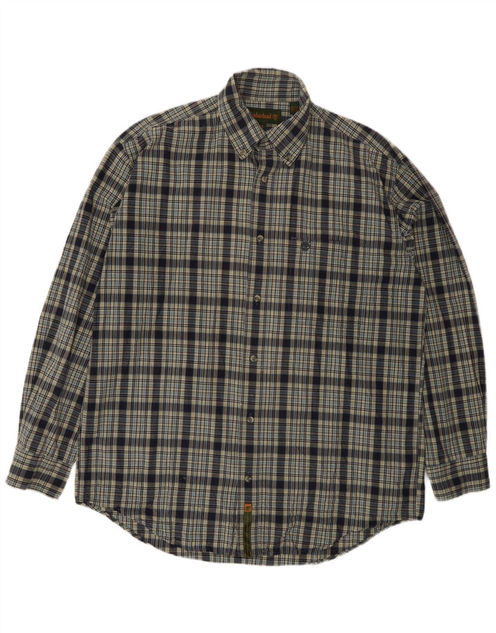 Camicia da uomo Timberland in cotone a quadri blu medio