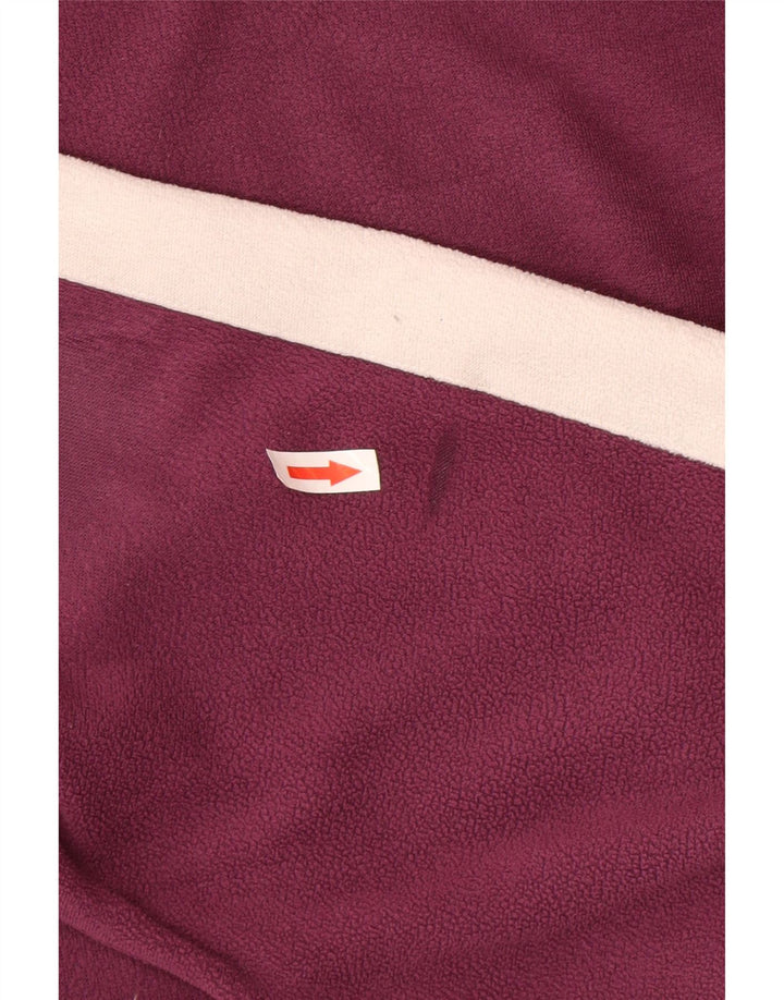 Maglione in pile da uomo Superga con zip e collo color block bordeaux medio