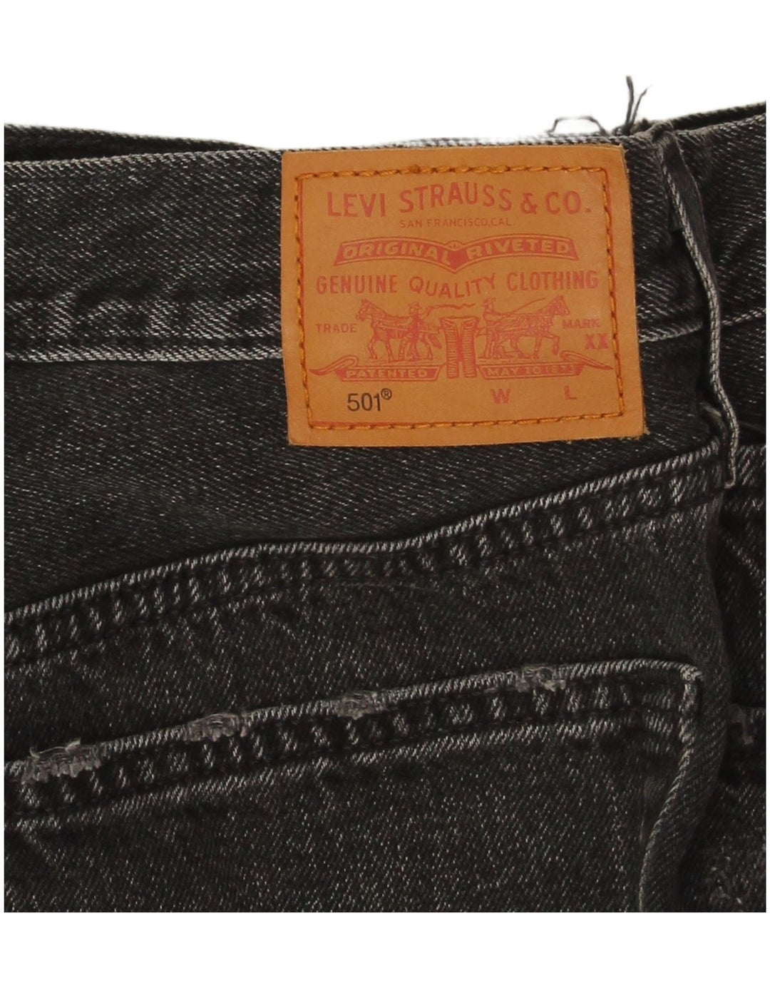 Pantaloncini di jeans Levi's 501 da donna W28 medi neri