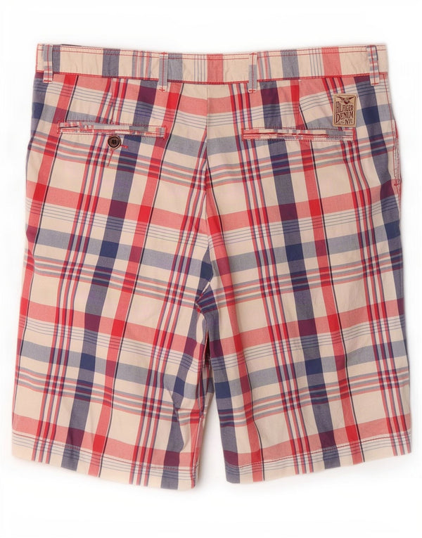 Pantaloncini chino da uomo Tommy Hilfiger W34 grande cotone a quadri rosa
