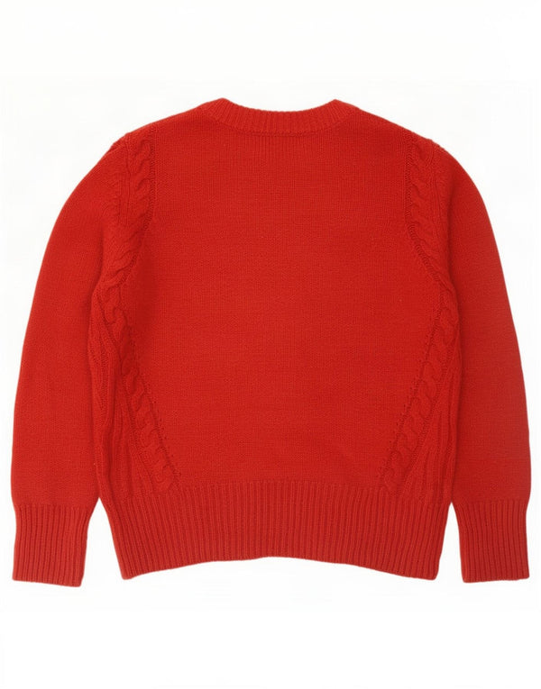 Marks & Spencer Womens Crew Neck Jumper Sweater UK 14 Large Red Acrylic