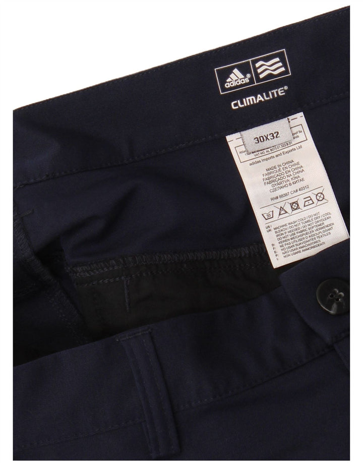 Pantaloni chino dritti ADIDAS da uomo Climalite W30 L32 poliestere blu navy