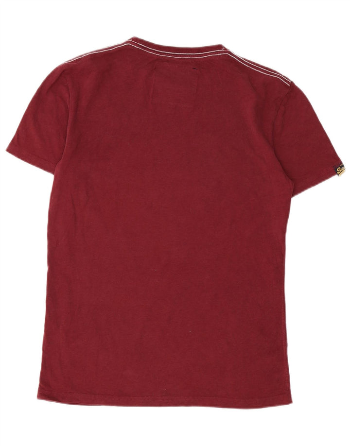 T-shirt grafica da uomo con vestibilità classica SUPERDRY, piccola, in cotone bordeaux