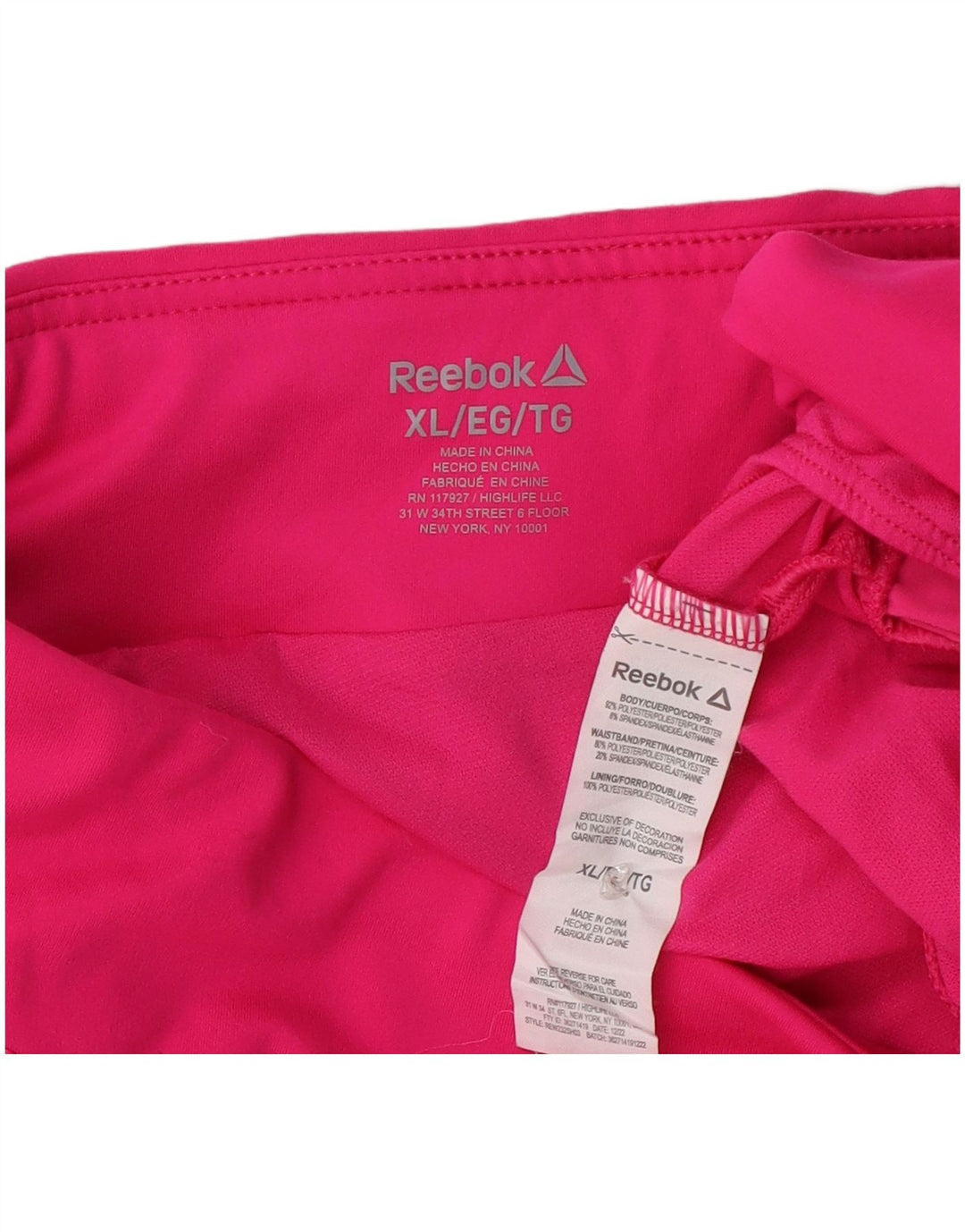 Pantaloncini sportivi Reebok da donna UK 18 XL rosa poliestere