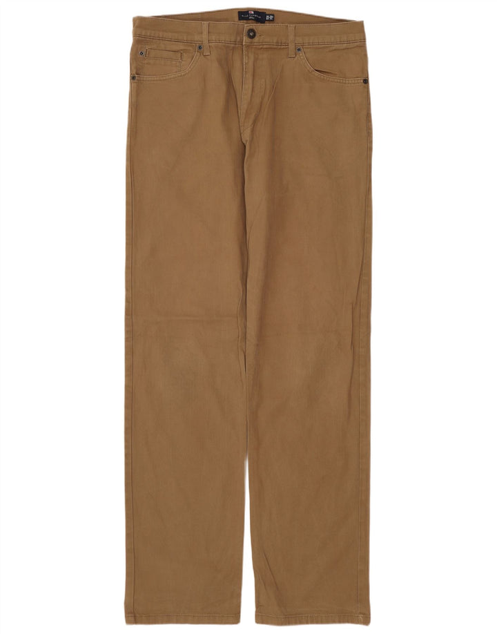 MARKS & SPENCER Pantaloni casual da uomo Blue Harbour W34 L33 Marrone