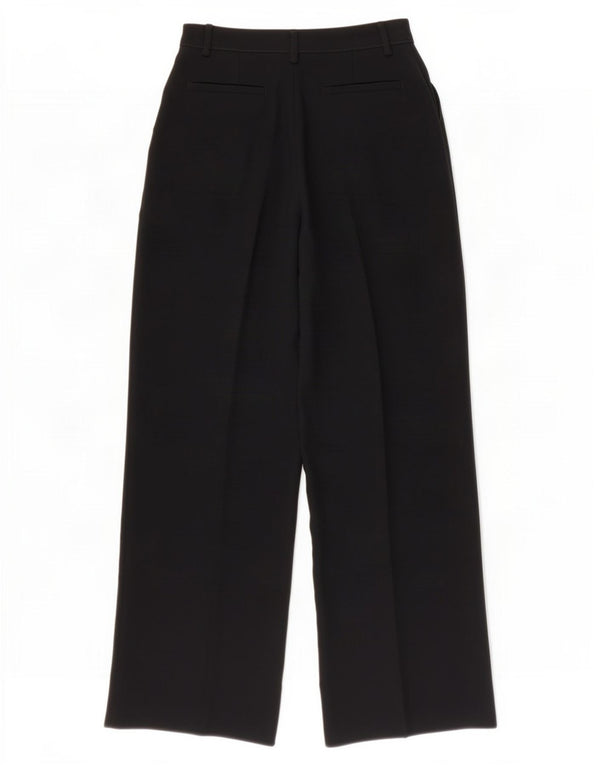 Pantaloni da abito a gamba larga da donna Jaeger UK 8 piccoli W26 L30 poliestere nero