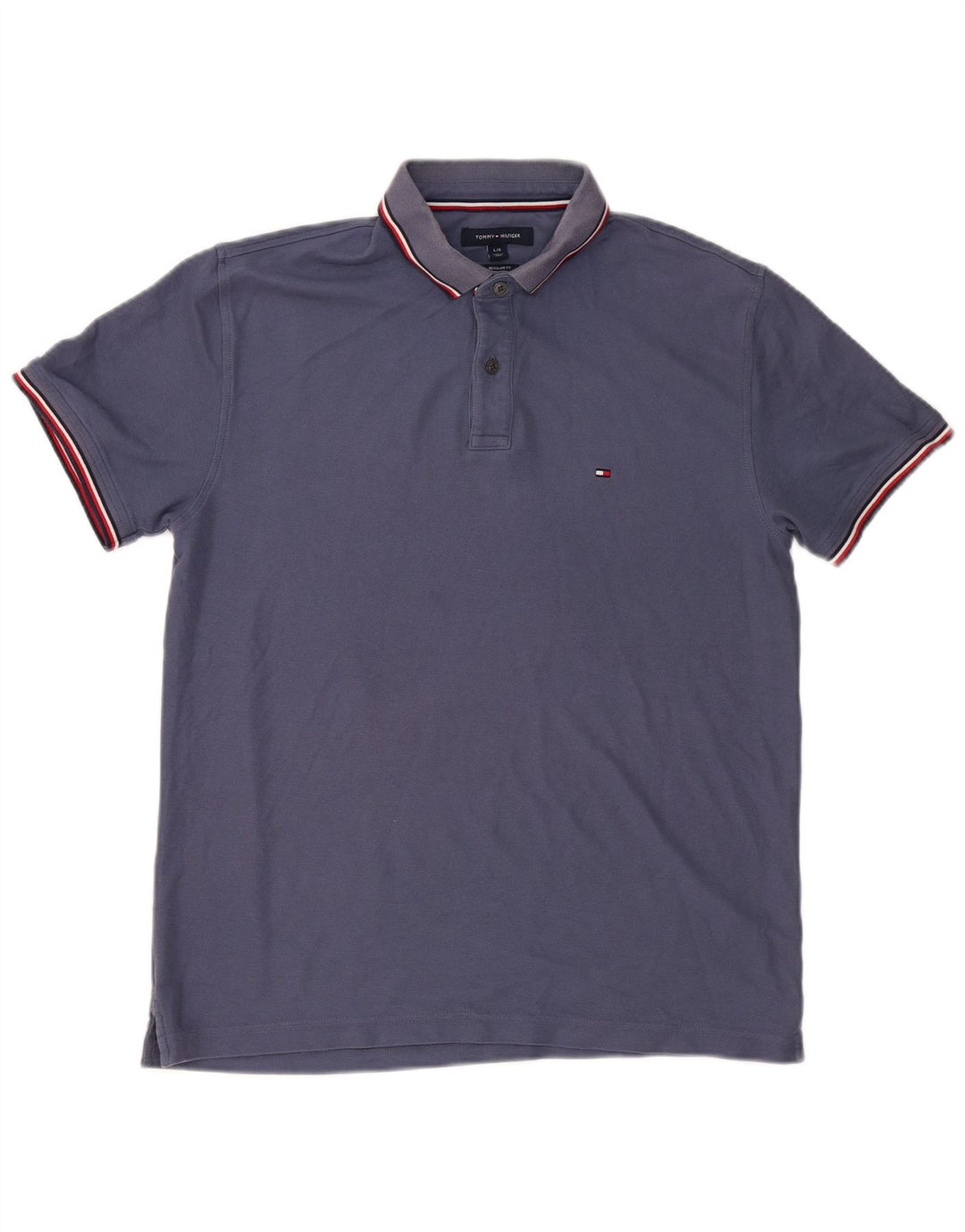 TOMMY HILFIGER Polo da uomo vestibilità regolare grande in cotone blu navy