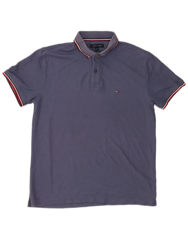 TOMMY HILFIGER Polo da uomo vestibilità regolare grande in cotone blu navy