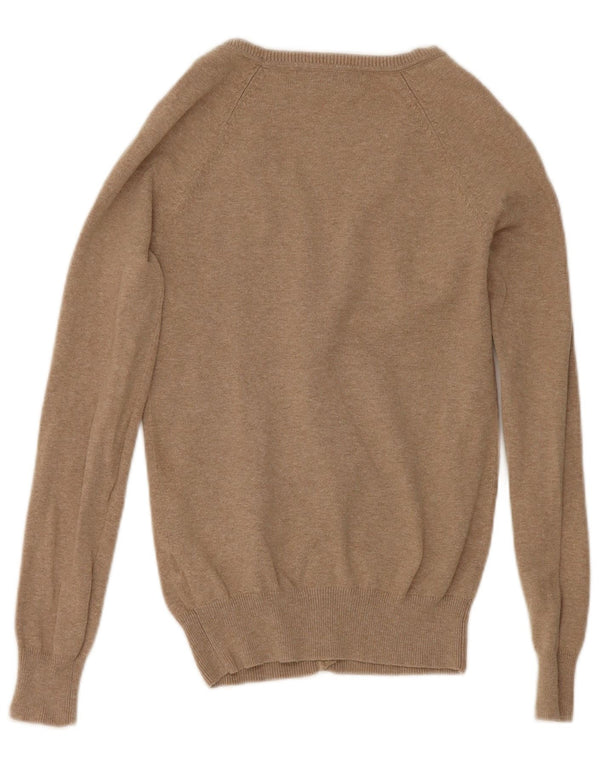 Maglione cardigan corto da donna Zara UK 10 piccolo cotone marrone