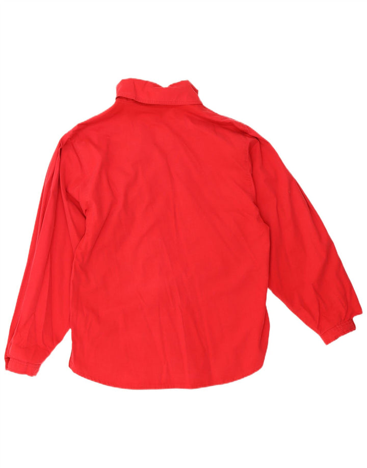 Camicia overshirt da donna Louis London UK 14 cotone rosso medio