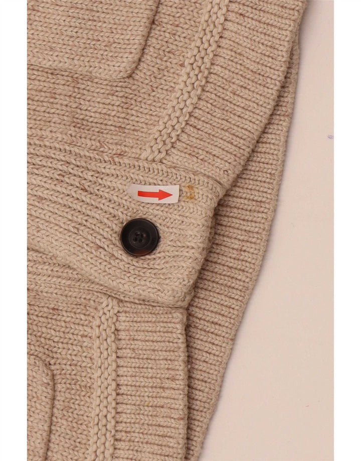 Maglione cardigan da uomo Lee in cotone screziato beige medio