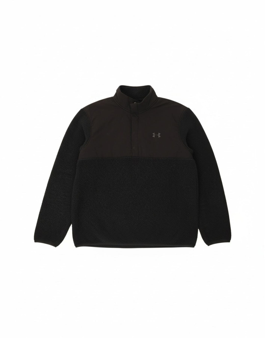 UNDER ARMOUR Mens Golf Zip Neck Fleece Jumper XL Black Polyester Vintage Under Armour and Second-Hand Under Armour from Messina Hembry 