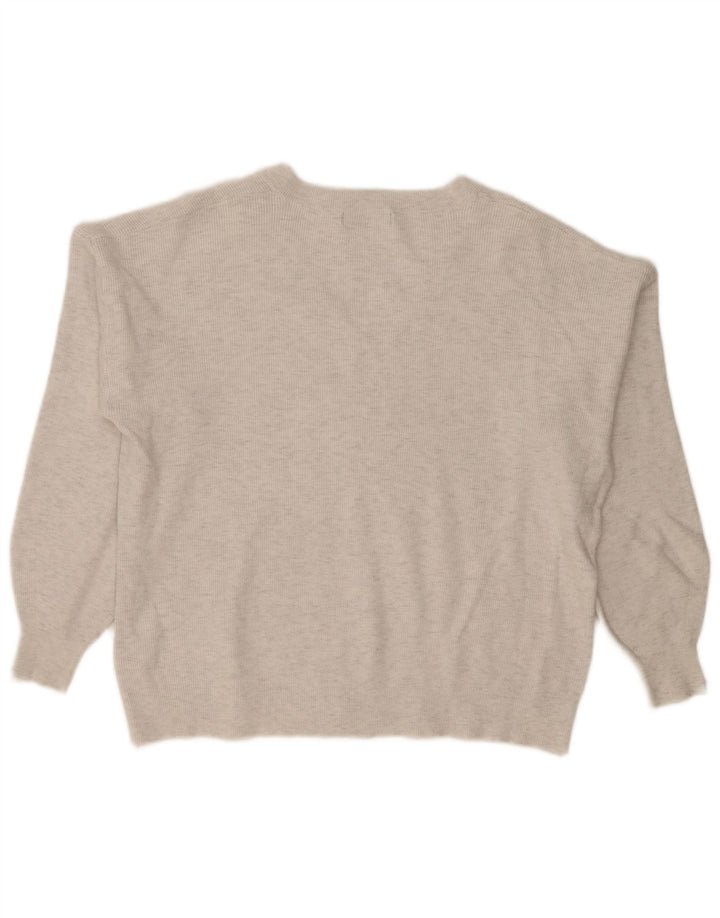 Maglione oversize con scollo a V da donna Marks & Spencer UK 18 XL Grigio