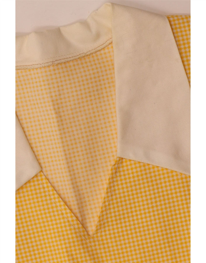 Abito a trapezio da donna vintage UK 12 percalle giallo medio