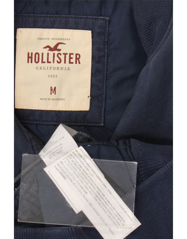 Giubbotto bomber da uomo Hollister UK 38 cotone medio blu navy