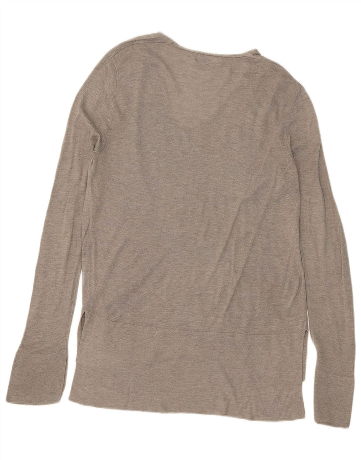 Maglione ZARA da donna con scollo a V UK 10 piccolo grigio