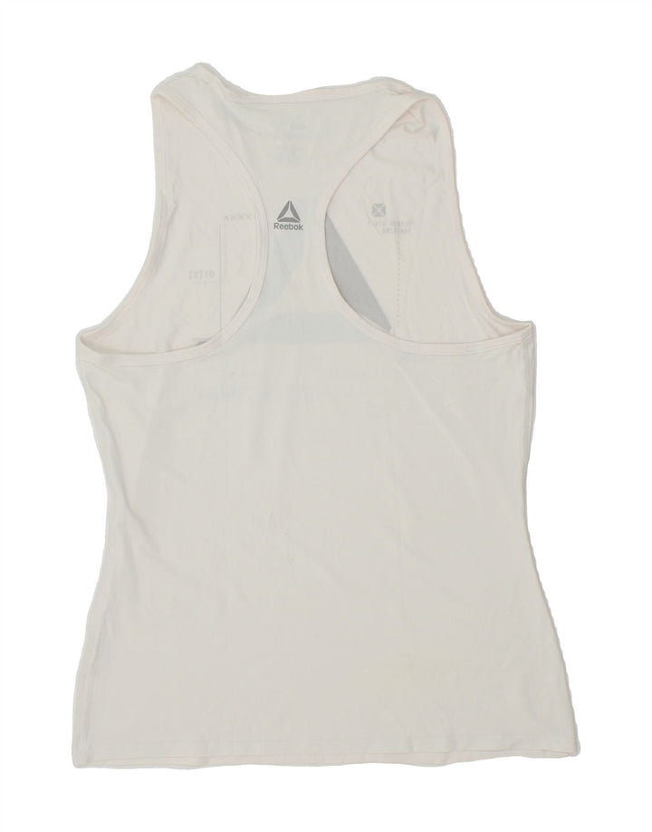 NIKE Womens Graphic Vest Top UK 10 Small White Vintage Nike and Second-Hand Nike from Messina Hembry 