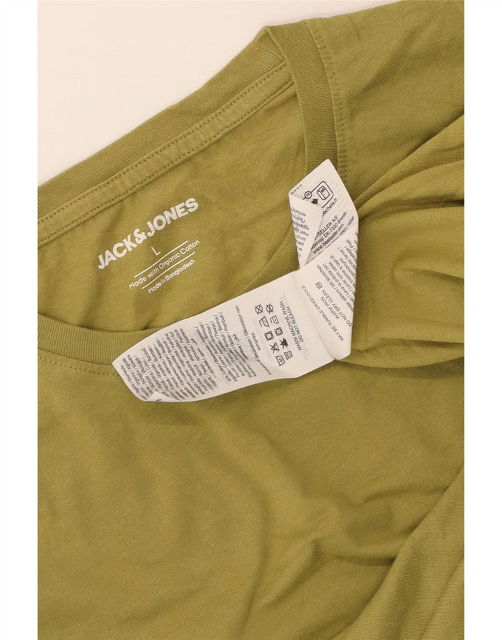 T-shirt da uomo Jack & Jones Top grande in cotone kaki