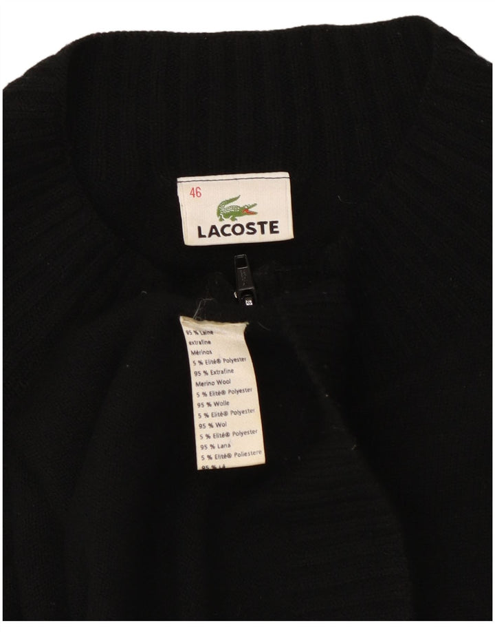 Maglione cardigan da donna Lacoste taglia 46 XL lana nera