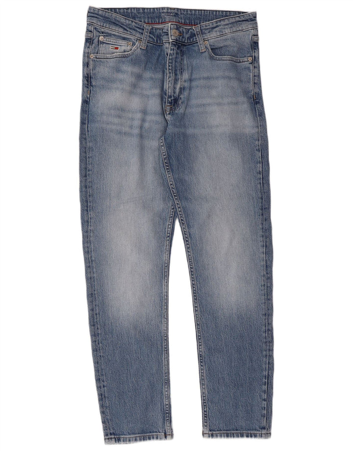 TOMMY HILFIGER Jeans affusolati vestibilità regolare da uomo W31 L29 cotone blu