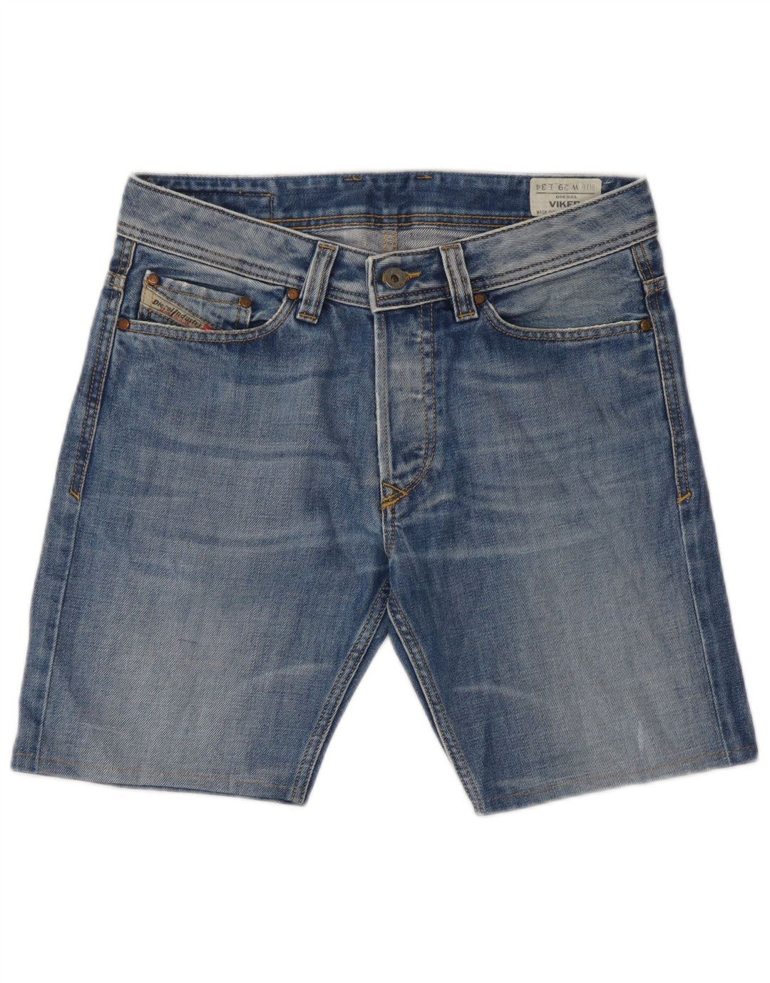 Pantaloncini di jeans Viking da uomo Diesel W29 cotone blu medio