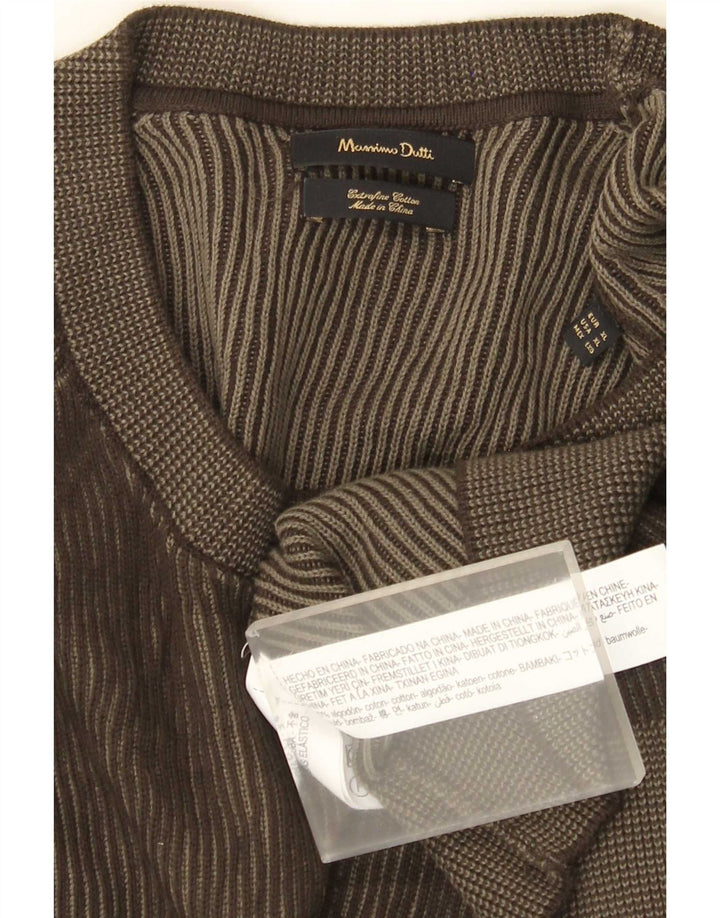 Maglione maglione girocollo da uomo Massimo Dutti XL cotone kaki