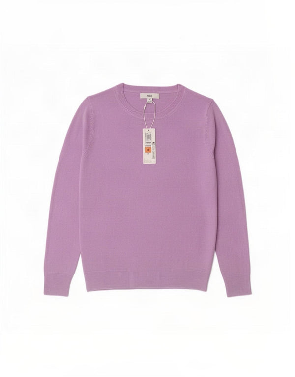 Maglione maglione girocollo da donna Marks & Spencer UK 10 piccolo viola