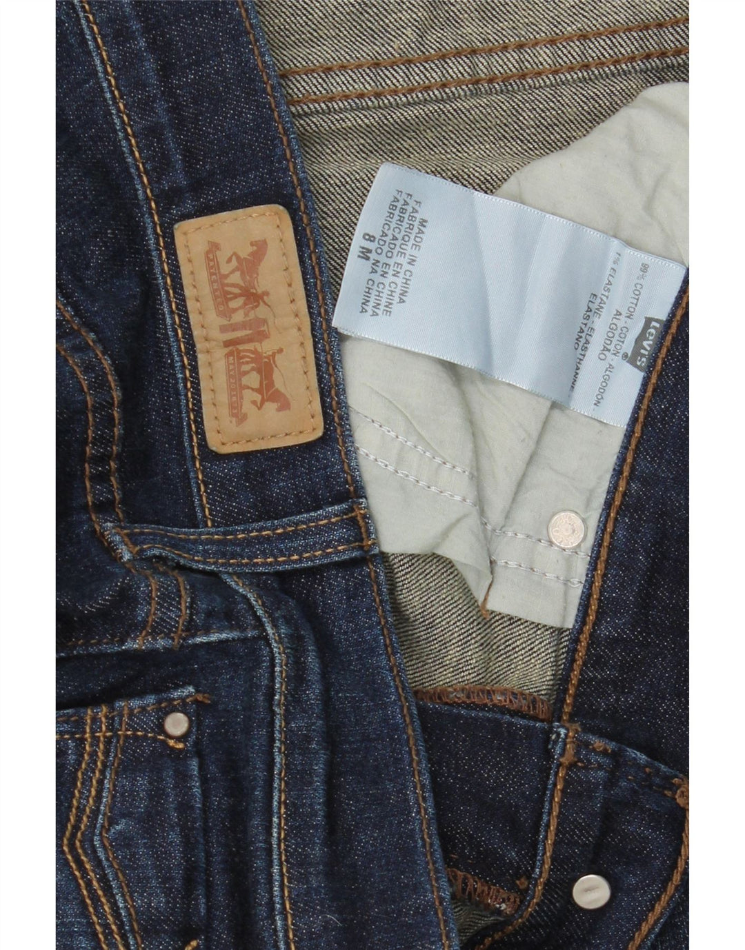 LEVI'S Womens 503 Straight Jeans US 8 Medium W32 L32 Navy Blue Cotton Vintage Levi's and Second-Hand Levi's from Messina Hembry 