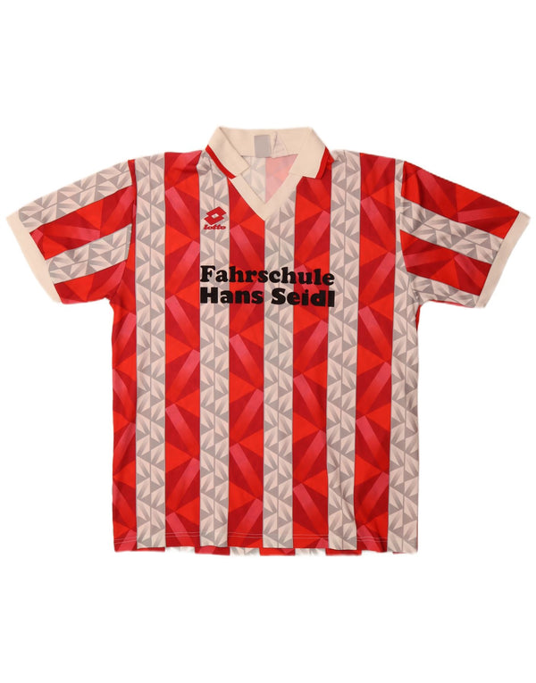 Polo grafica da uomo Lotto 2XL poliestere a righe rosse