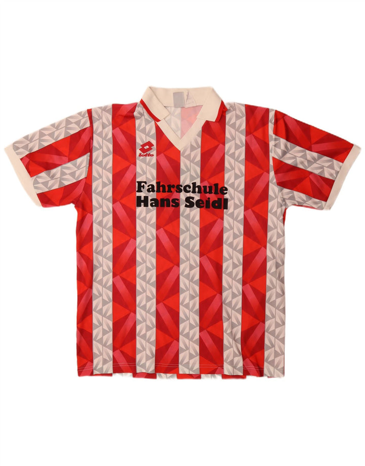 Polo grafica da uomo Lotto 2XL poliestere a righe rosse
