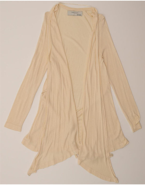Maglione cardigan lungo da donna Zara UK 12 Beige medio