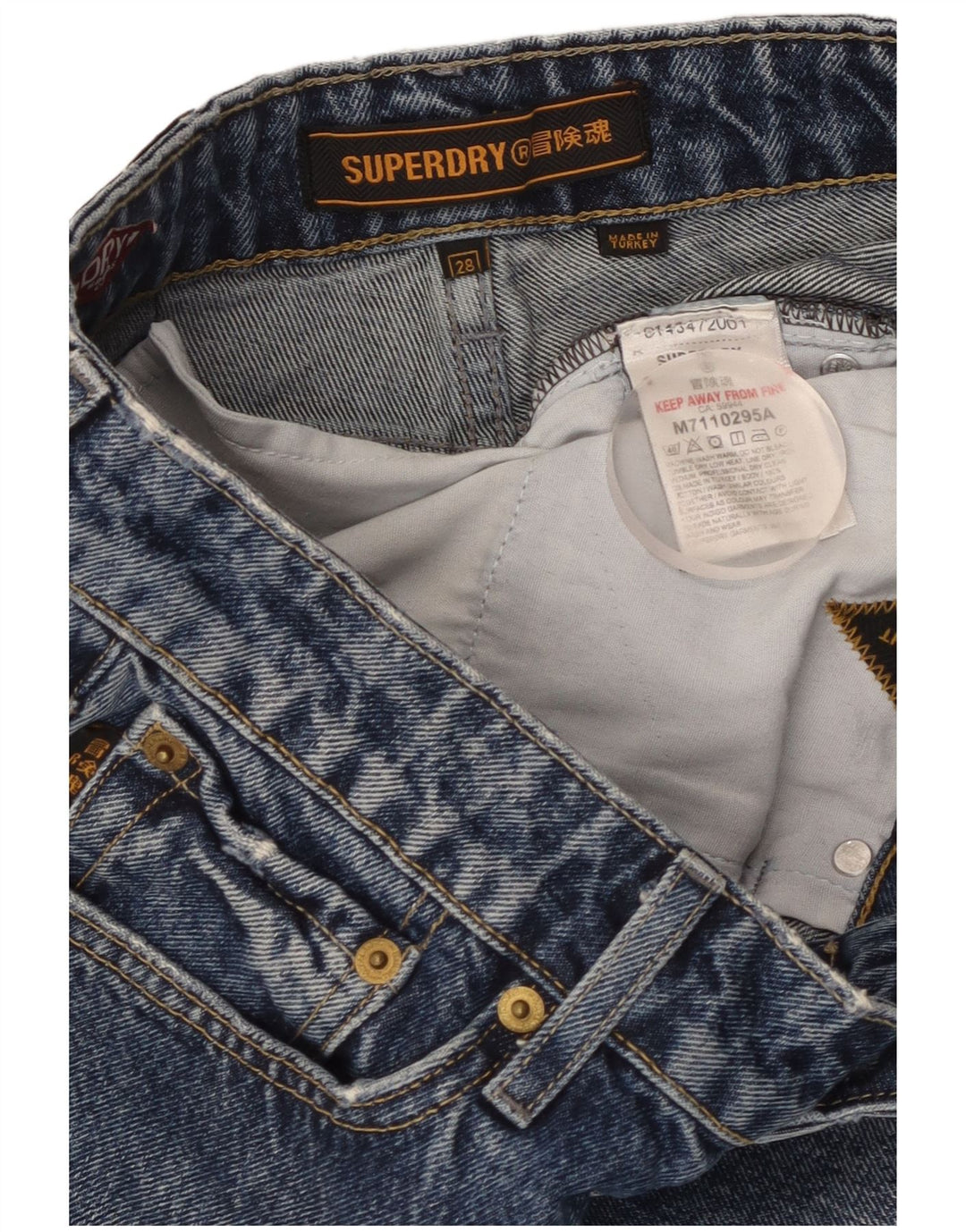 Pantaloncini di jeans da donna SUPERDRY W28 cotone blu medio