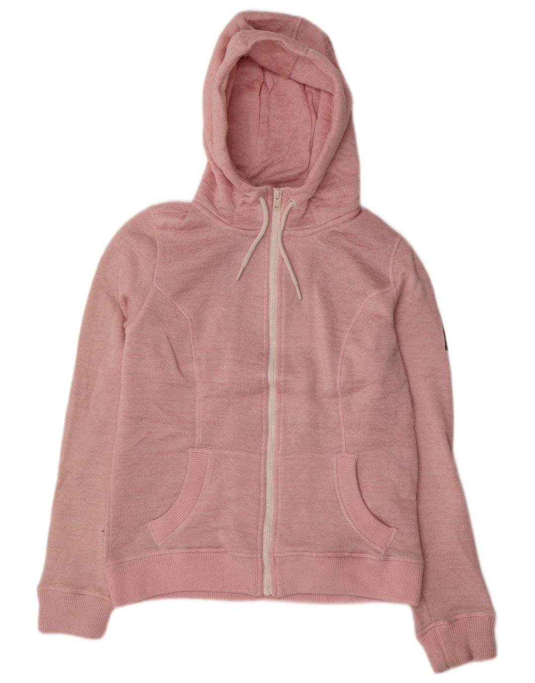 Maglione con cappuccio e zip da donna Superdry UK 16 Large Rosa Poliestere