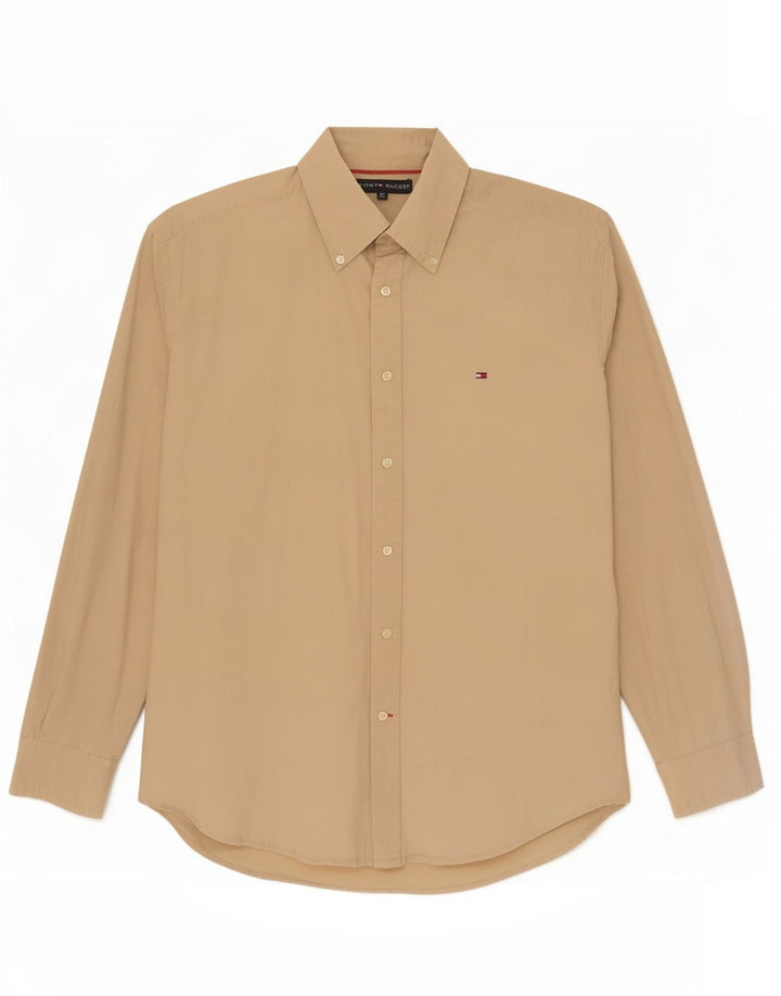 Camicia da uomo Tommy Hilfiger in cotone beige medio