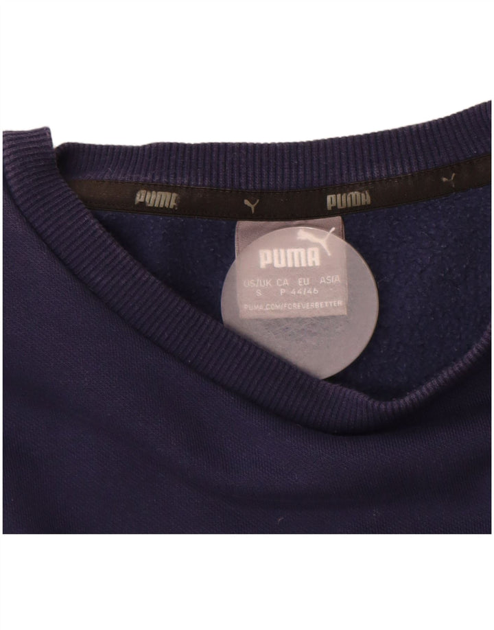 PUMA Felpa da uomo Maglione piccolo blu navy in cotone