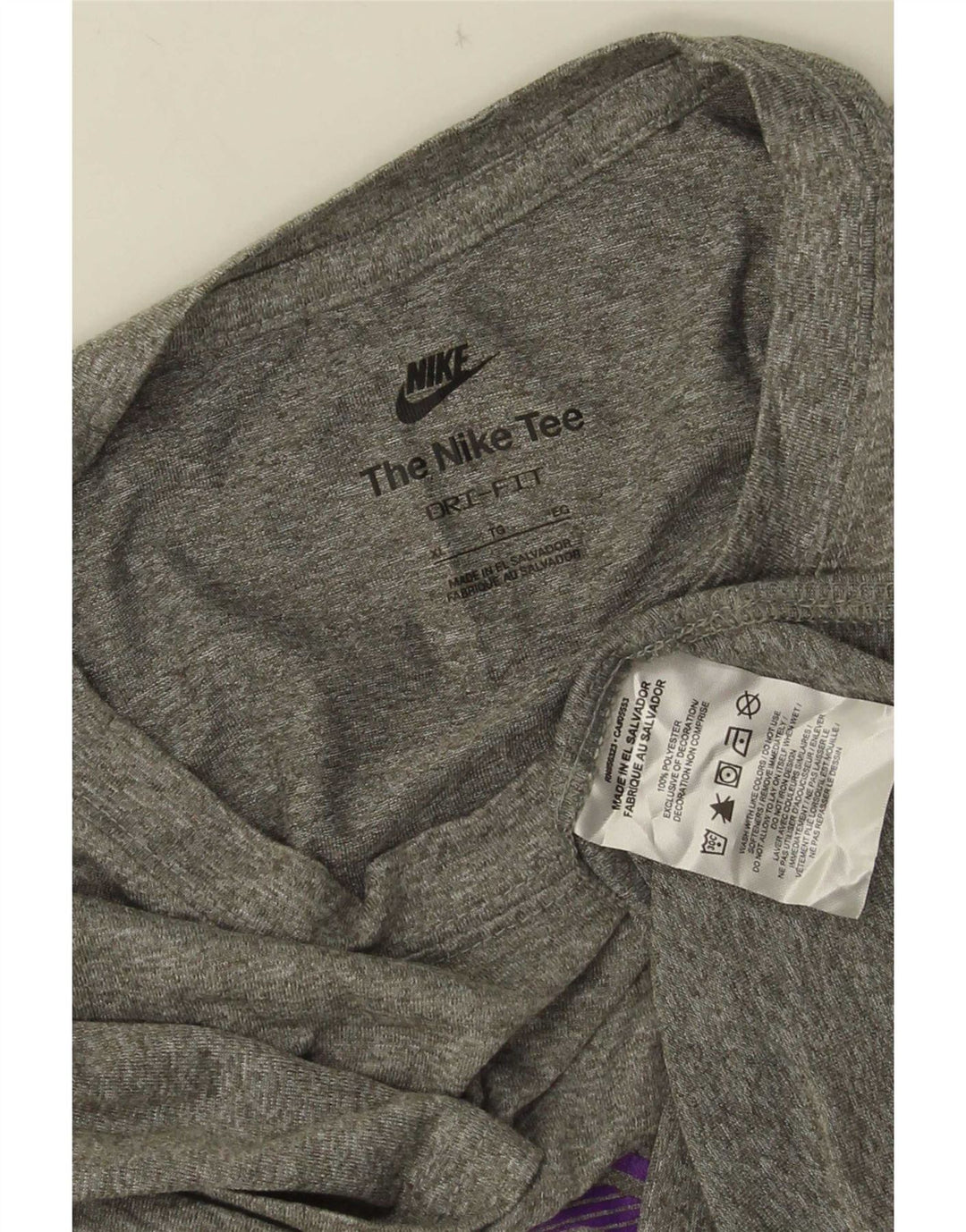 T-shirt grafica Nike Dri Fit da uomo XL in poliestere grigio