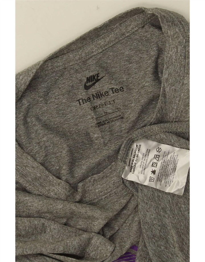 T-shirt grafica Nike Dri Fit da uomo XL in poliestere grigio